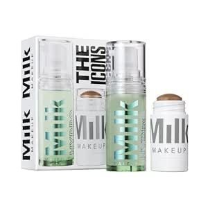 ( THE ICONS MILK ( travel size primer + full size matte bronzer 