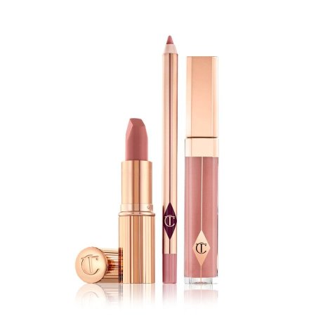 Charlotte tilbury the pillow talk lip kit - nude pink lipstick ,liner & gloss