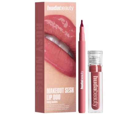 ROSY NUDES Huda Beauty makeout sesh lip duo